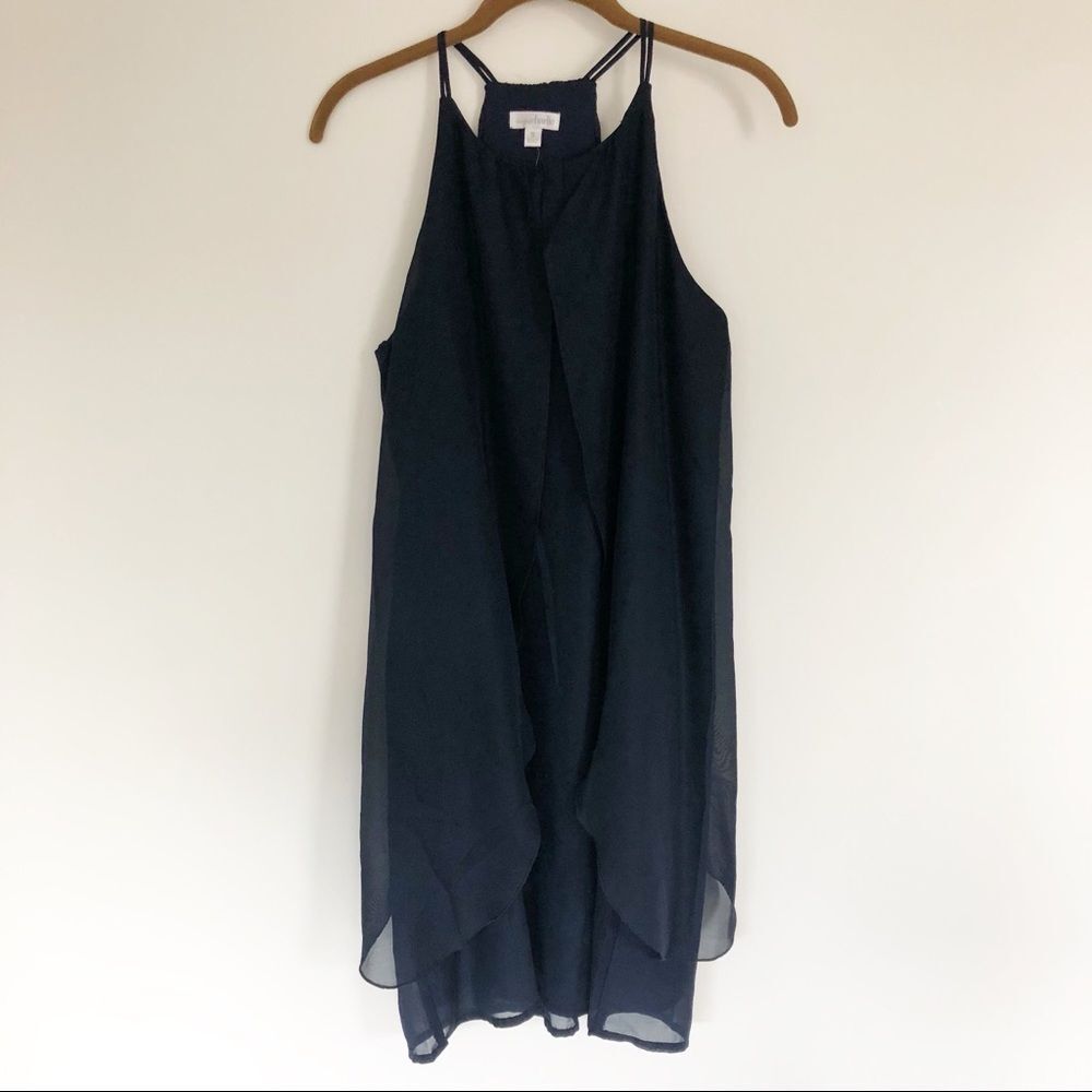 Charming Charlie chiffon racerback dress Navy Sm